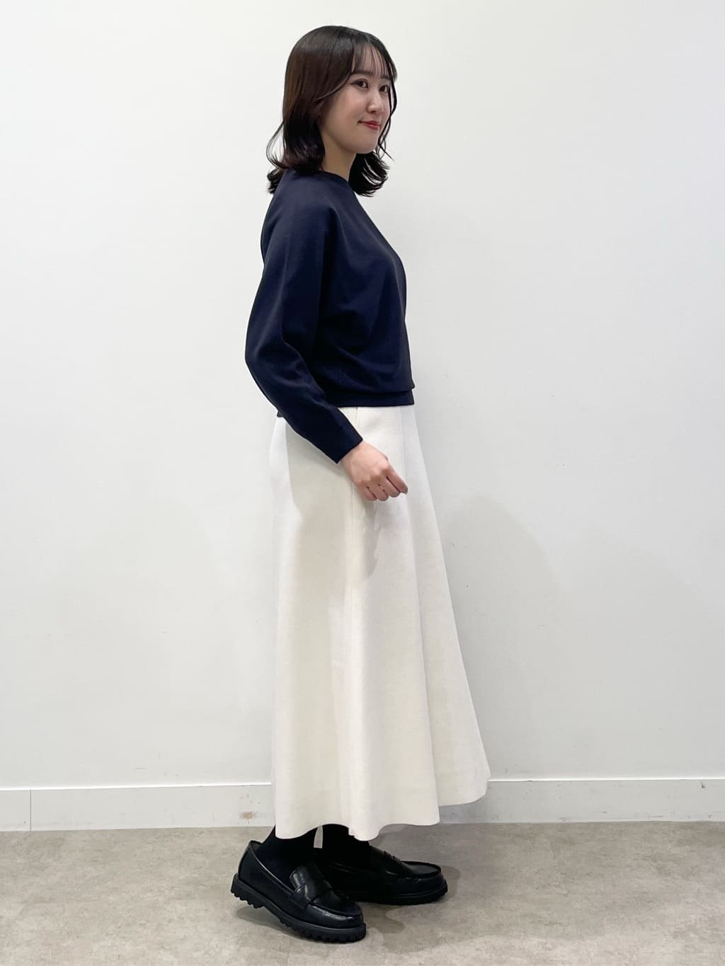 yukariさんの「Dessin｜【洗える】ウールブレンド後ろボタンニット」を使ったコーディネート