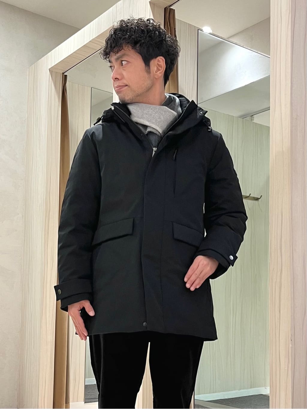 URAさんの「TAKEO KIKUCHI｜【None Of Stress】ストレッチ ダウンブルゾン」を使ったコーディネート