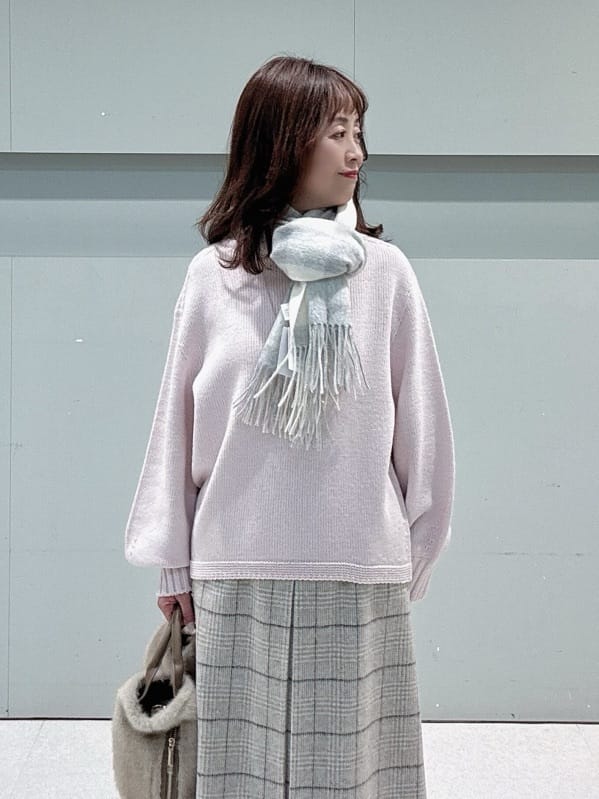 makiさんの「UNTITLED｜【洗える】スポンディッシュ ボトルネックニット」を使ったコーディネート