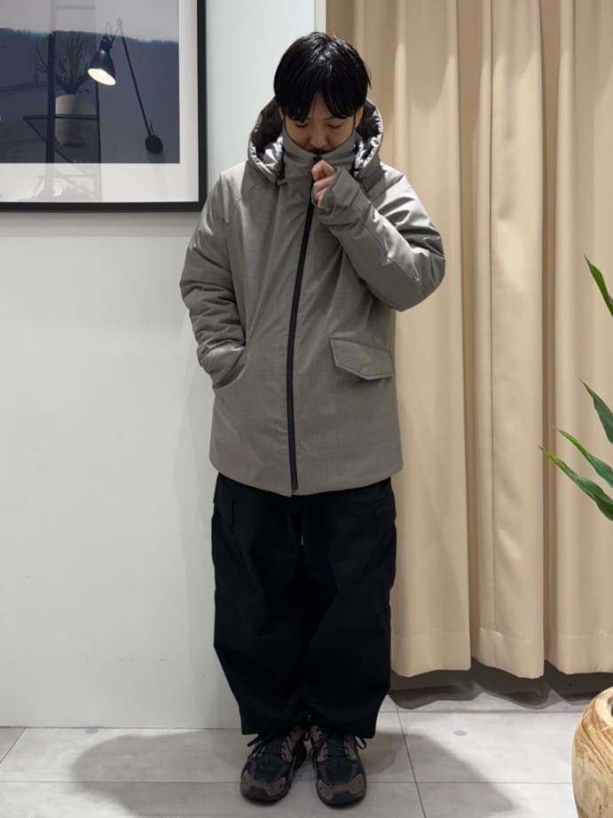 はさんの「THE SHOP TK｜【軽くて、暖かい】SORONA／ソロナ 中綿ブルゾン 防風/軽量/洗濯機OK/フード脱着可」を使ったコーディネート