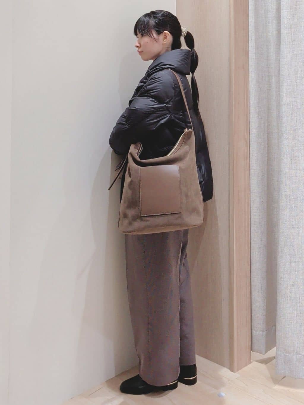 Yuiさんの「grove｜プリーツレイヤードニットプルオーバー」を使ったコーディネート