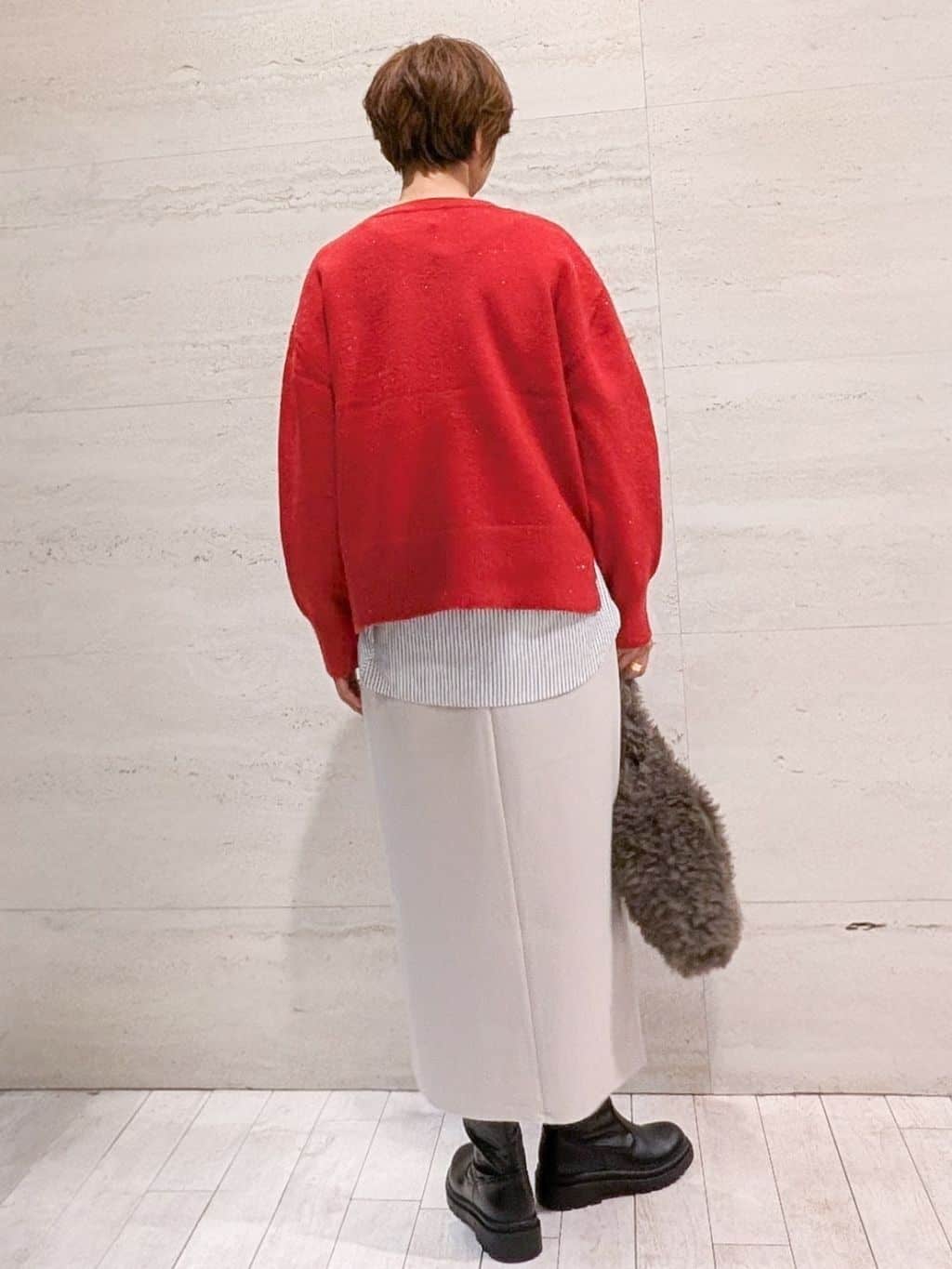 kemyさんの「OPAQUE.CLIP｜きらきらクルーミドルゲージニット【洗濯機OK】」を使ったコーディネート