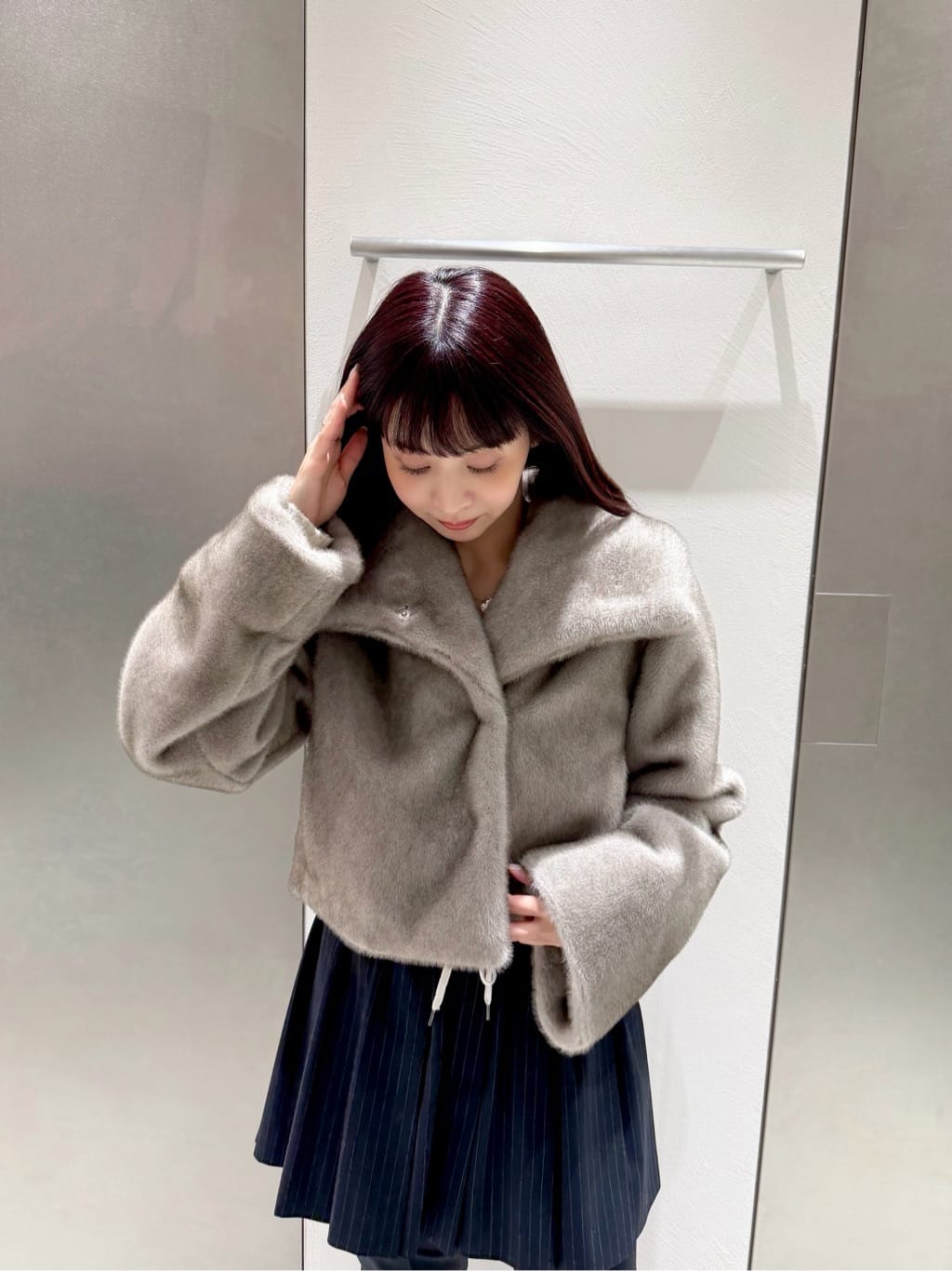 kanamiさんの「CODE A｜faux mink short jacket」を使ったコーディネート