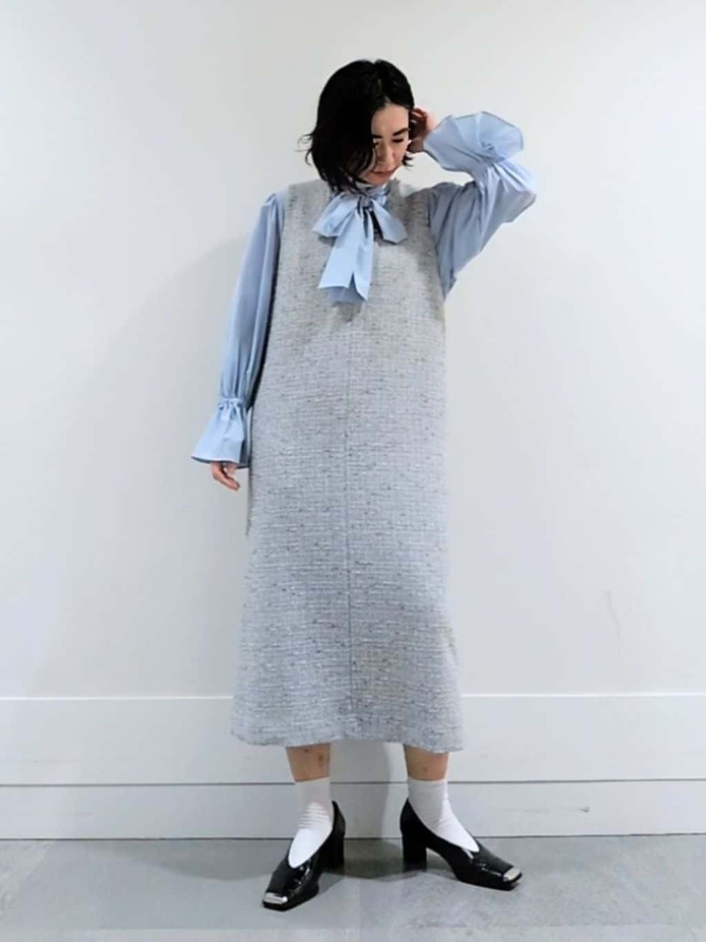 ミズタさんの「UNTITLED｜◆【セレモニー/華やか】2WAYボウタイブラウス」を使ったコーディネート