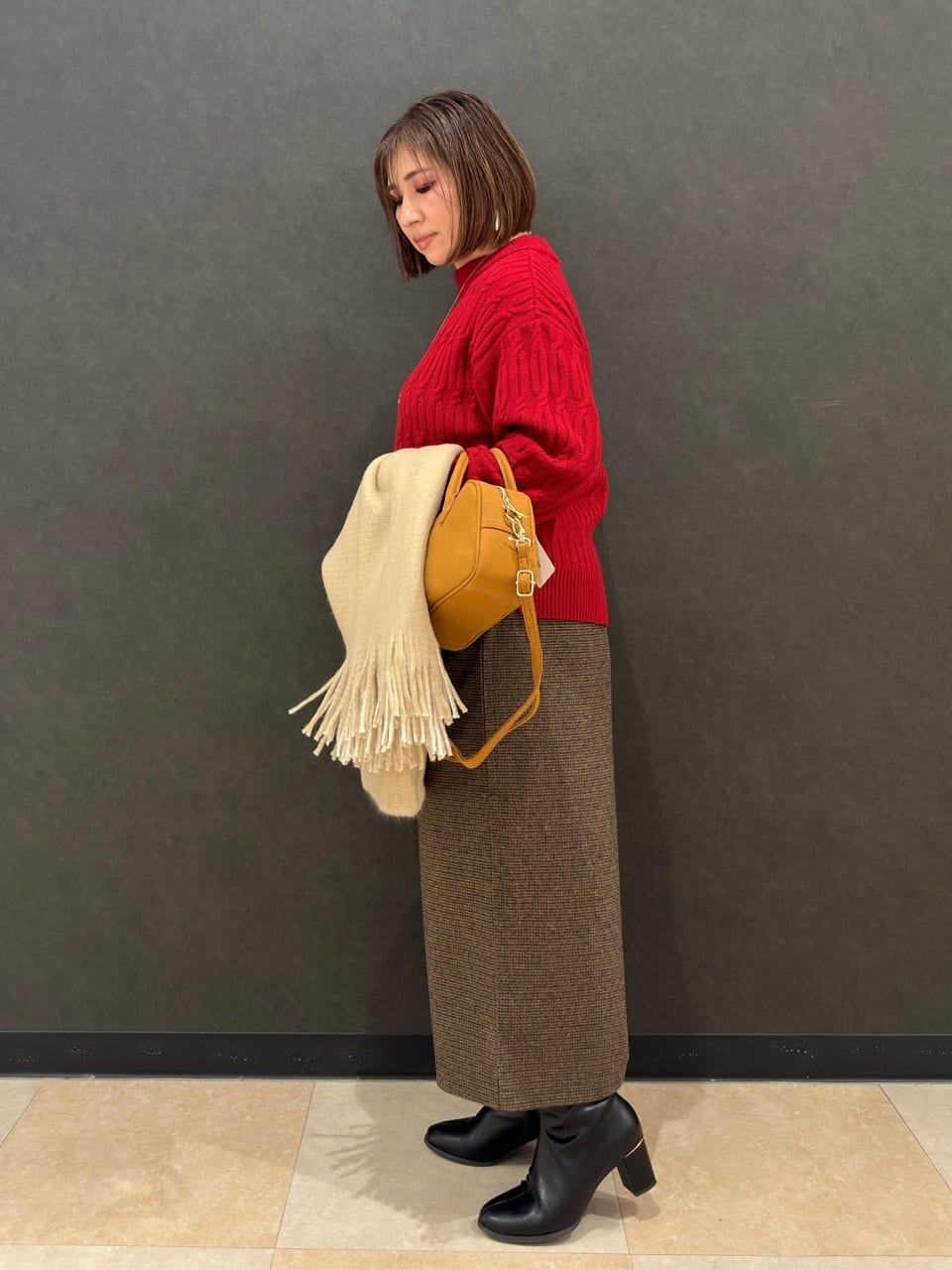 Megさんの「SHOO･LA･RUE｜【洗濯機可／毛玉レス】シンプルケーブル柄ニット」を使ったコーディネート