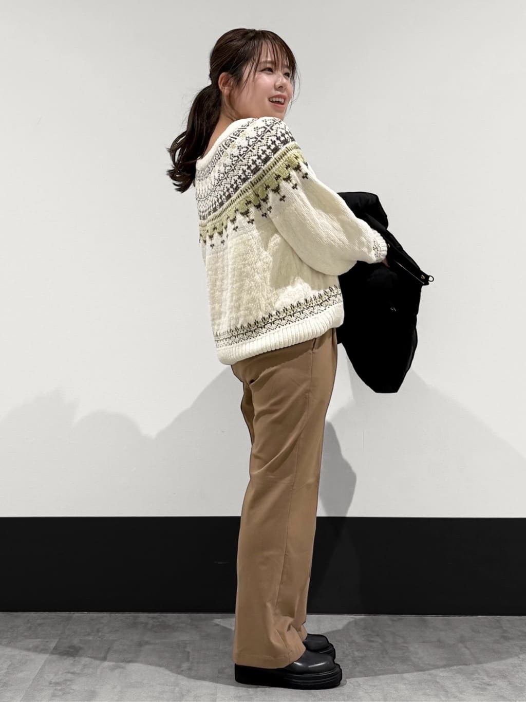 macchaさんの「THE SHOP TK｜【すっきり見えシルエット】上品ふわもこ中綿ブルゾン」を使ったコーディネート