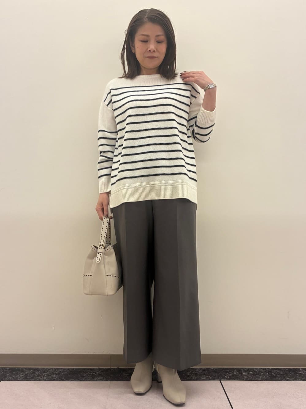 ちいさんの「Reflect｜【腰周りすっきり◎】ワイドクロップドパンツ」を使ったコーディネート