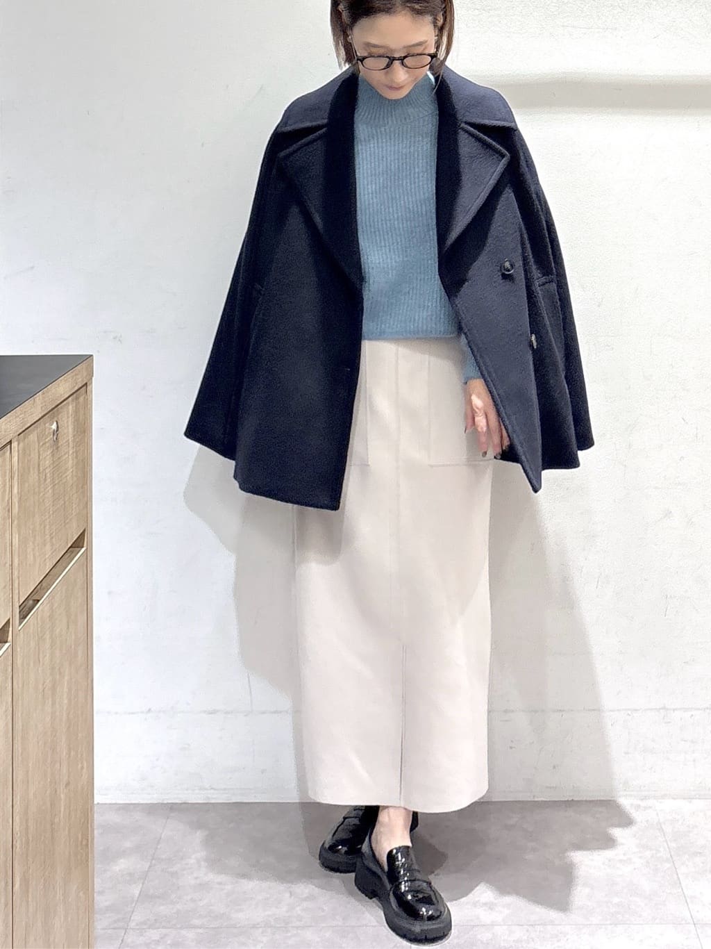 たけねぇさんの「OPAQUE.CLIP｜カシミヤブレンドウールミドルピーコート」を使ったコーディネート