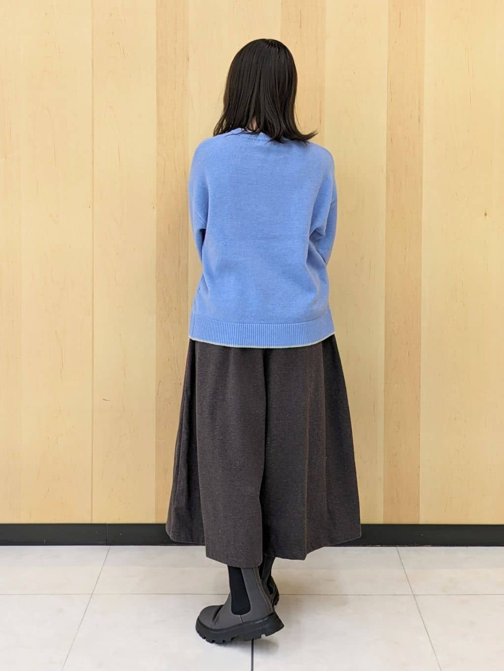 Ayakaさんの「Dessin｜【洗える】ペイント風刺繍入り配色ラインニット」を使ったコーディネート