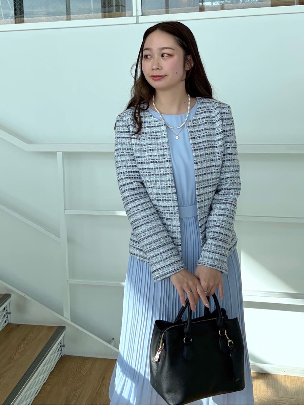 Saekoさんの「COUP DE CHANCE｜【日本製】ツィードノーカラージャケット」を使ったコーディネート
