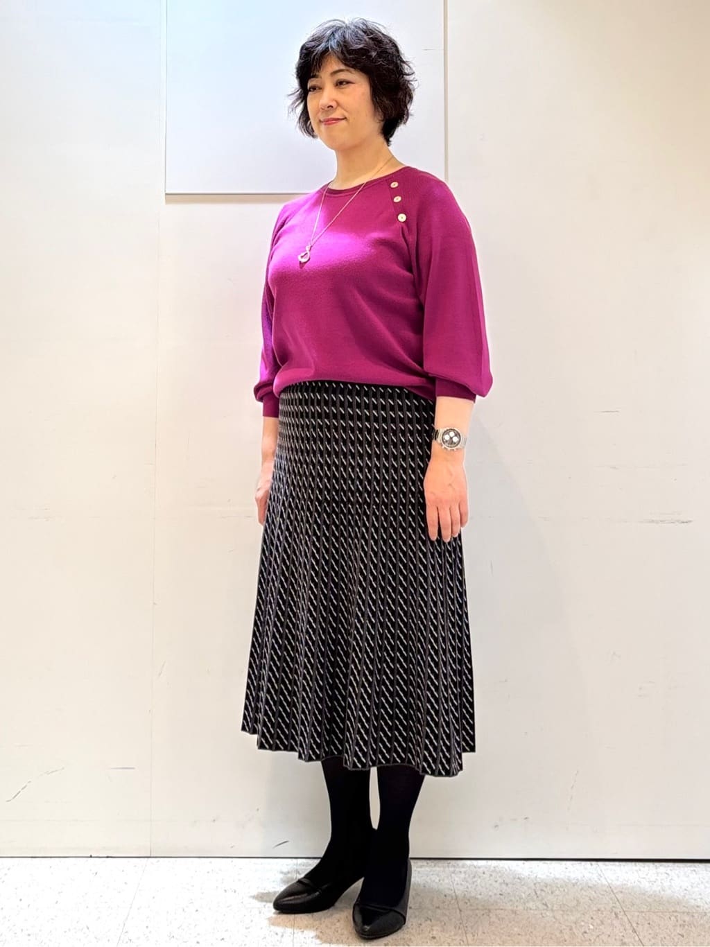 ヤスコさんの「Reflect｜【ゆったり着られる◎】ラグランスリーブニット」を使ったコーディネート