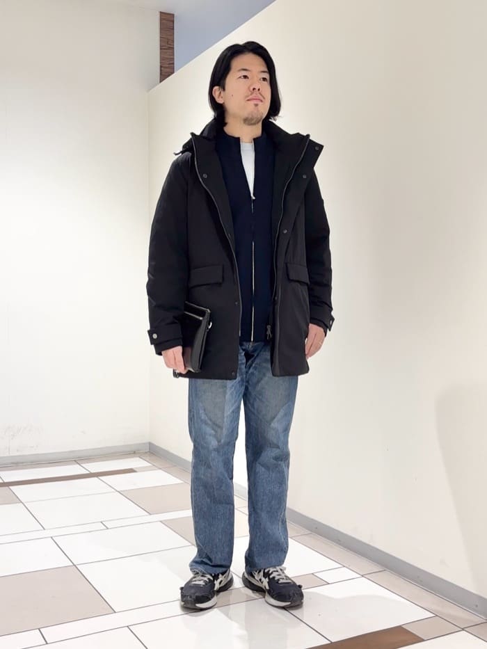 及川さんの「TAKEO KIKUCHI｜【None Of Stress】ストレッチ ダウンブルゾン」を使ったコーディネート