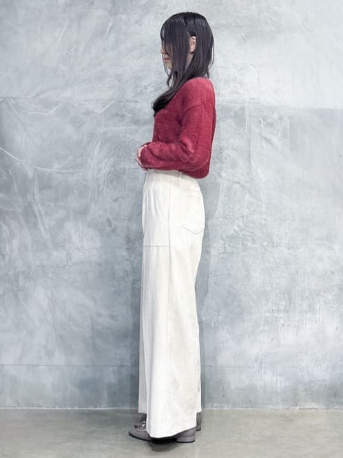 misaさんの「THE SHOP TK｜【華やかで柔らか】ふわふわフェザーニット/洗える・前後2WAY」を使ったコーディネート