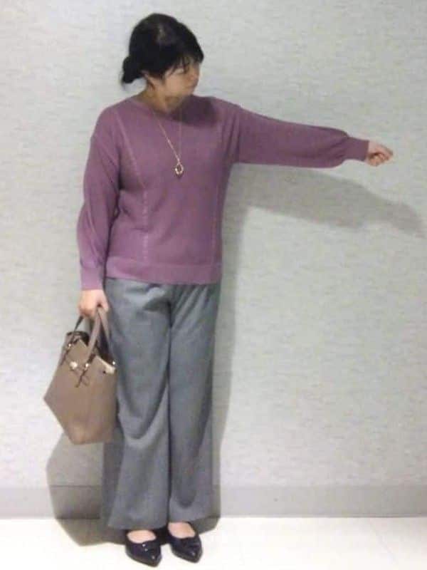 sakoさんの「Reflect｜【パンツ合わせにぴったり◎】ゆったりオフボディニット」を使ったコーディネート
