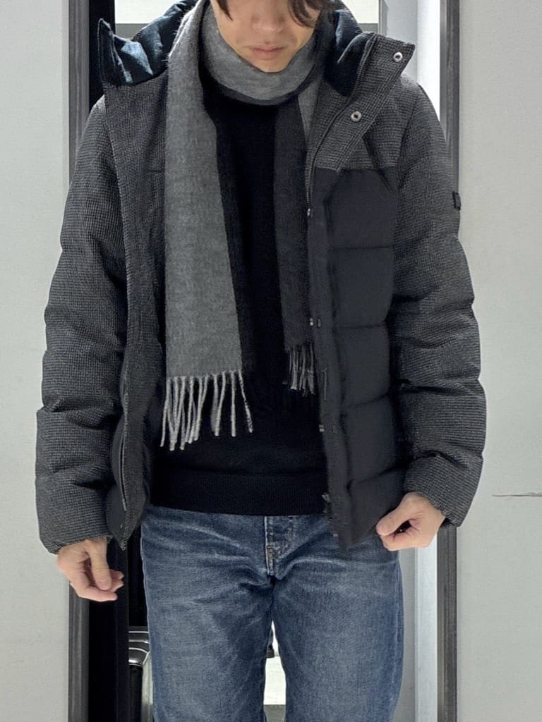 わいずみさんの「TAKEO KIKUCHI｜カラーコンビ ダウンブルゾン」を使ったコーディネート