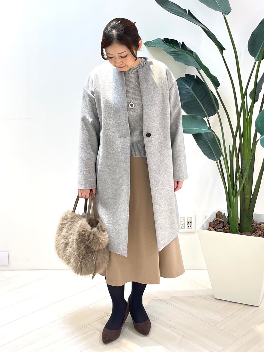 Tomoさんの「UNTITLED｜【セットアップ可/ゆったり】ウール混ラメニット」を使ったコーディネート