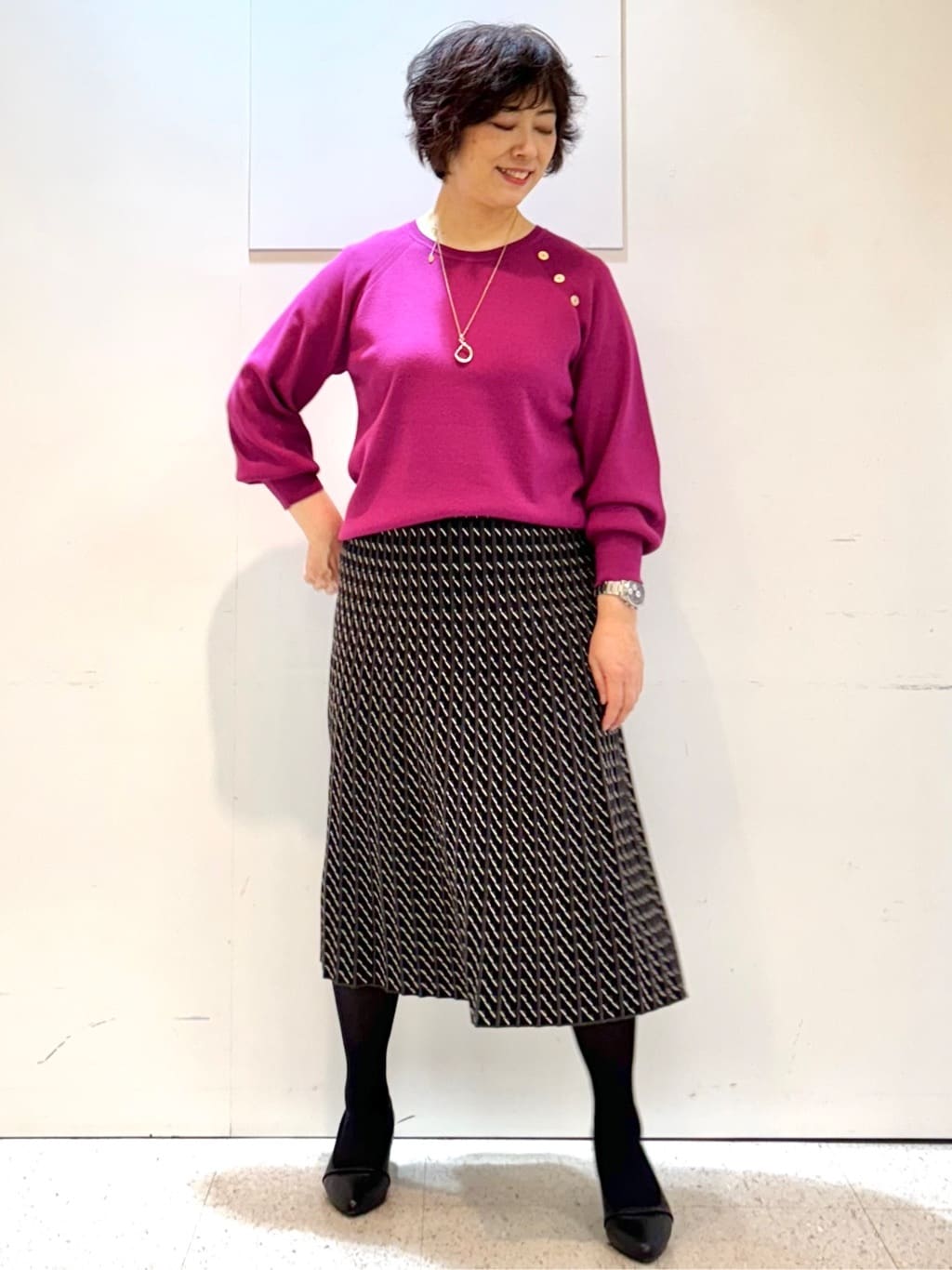 ヤスコさんの「Reflect｜【ゆったり着られる◎】ラグランスリーブニット」を使ったコーディネート