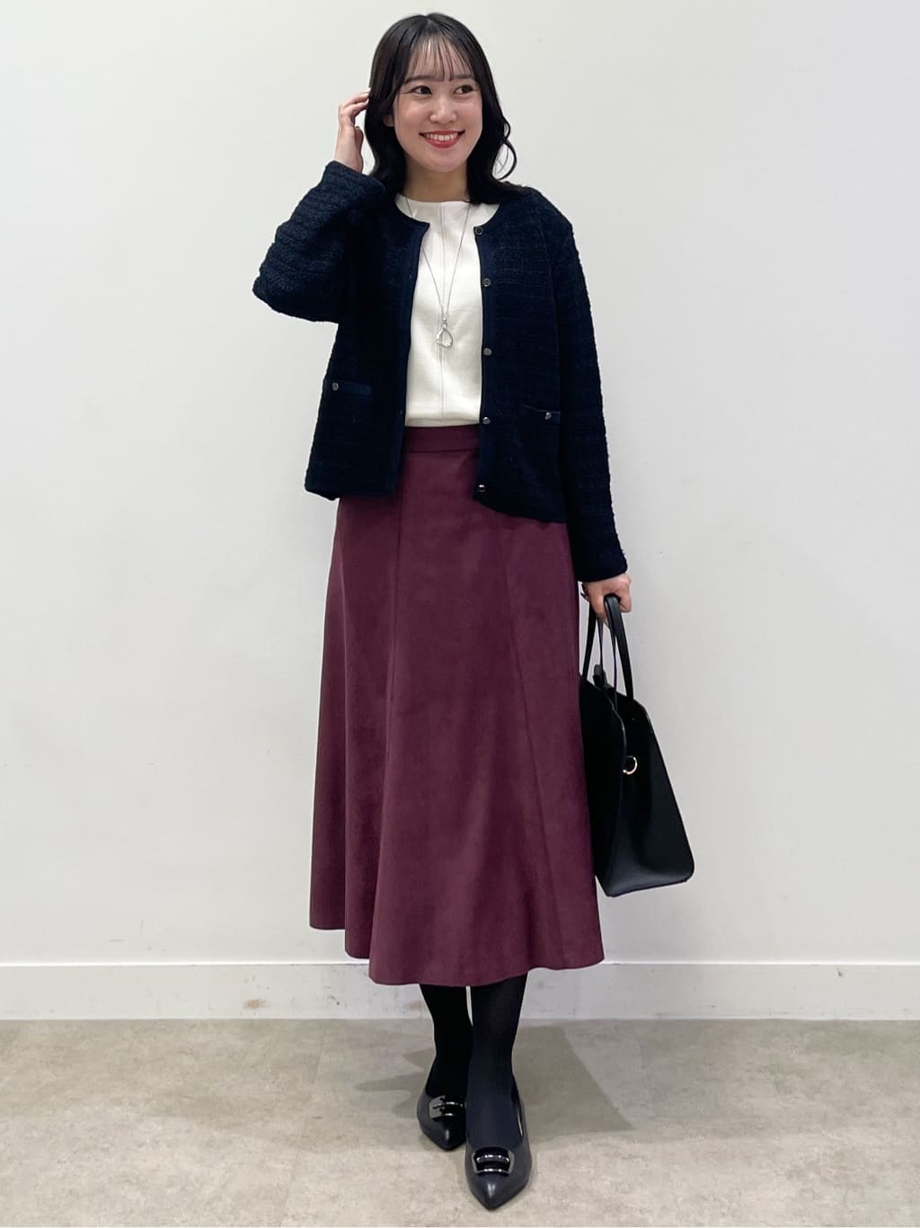 yukariさんの「Reflect｜【選べる8色／スカートにもパンツにも◎】ウール混ボートネックニット」を使ったコーディネート