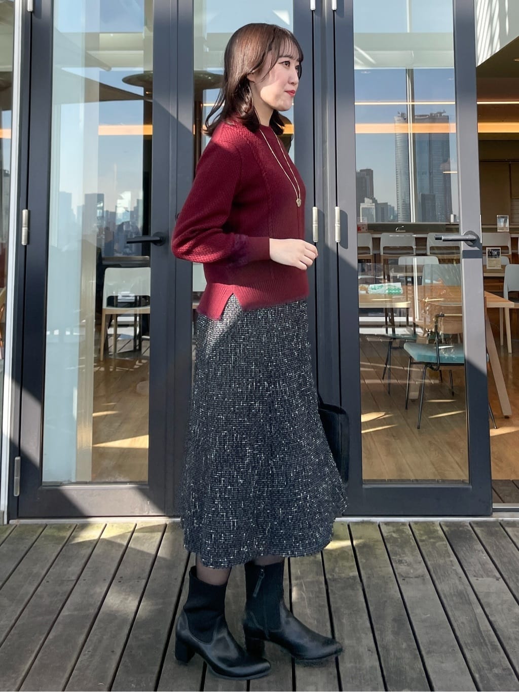 yukariさんの「Reflect｜【ほんのりラメ感◎】ケーブル柄ニット」を使ったコーディネート