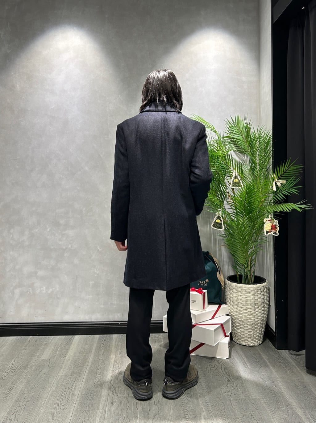 ruiさんの「TAKEO KIKUCHI｜カシミヤブレンド ビーバー調ステンカラーコート」を使ったコーディネート