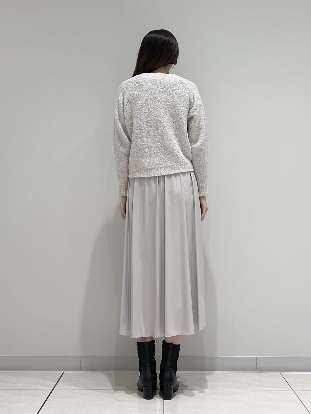 T.Kさんの「INDIVI｜【洗える／ラメ／意匠感】ミックスブークレニット」を使ったコーディネート