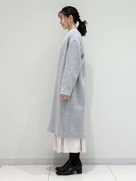 kayoさんの「INDIVI｜【軽量／ウール混】ライトフォルム ロングコート」を使ったコーディネート