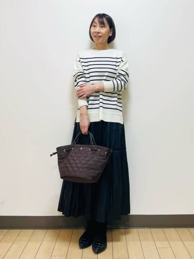 Riiさんの「Reflect｜【腰周りすっきり◎】プリーツギャザースカート」を使ったコーディネート