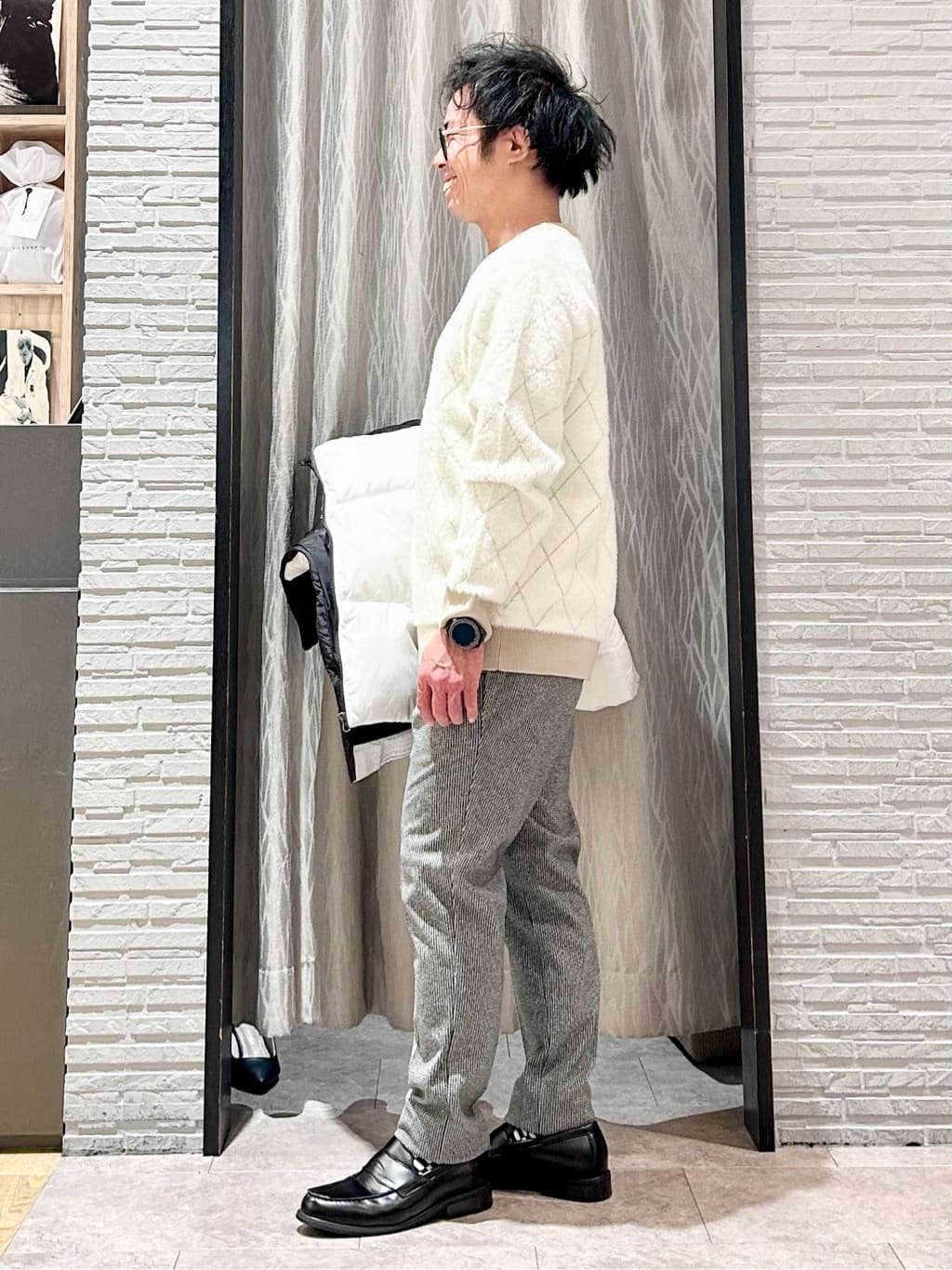 KENJI Iさんの「THE SHOP TK｜【撥水/洗濯機可】寒い季節でも快適 中綿スタンドブルゾン」を使ったコーディネート