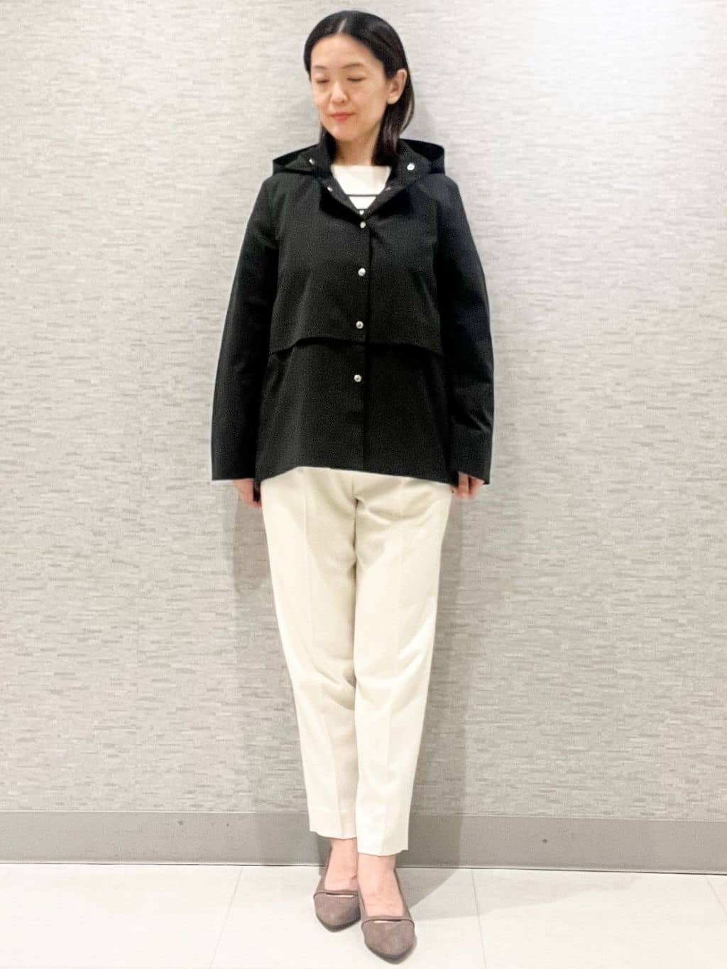 marikoさんの「Reflect｜【すっきり見え／フード取り外し可／通勤におすすめ◎】ライティアウター」を使ったコーディネート