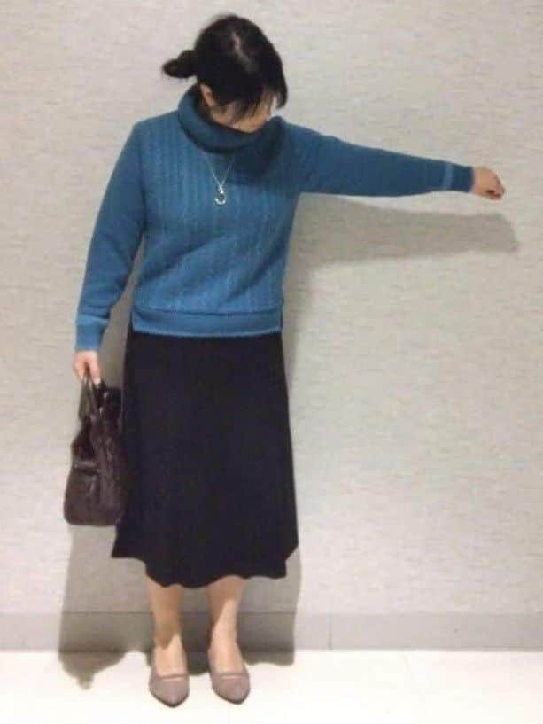 sakoさんの「Reflect｜【ほんのりラメ感◎】ふわふわフェザーヤーンハイネックニット」を使ったコーディネート