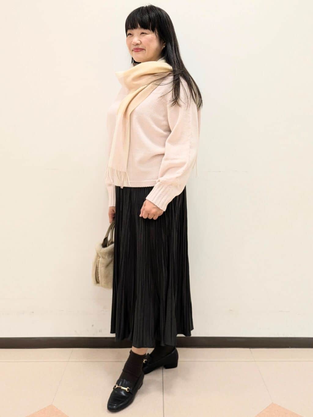 ともさんの「UNTITLED｜【名品／定番人気】ウールチェックマフラー」を使ったコーディネート