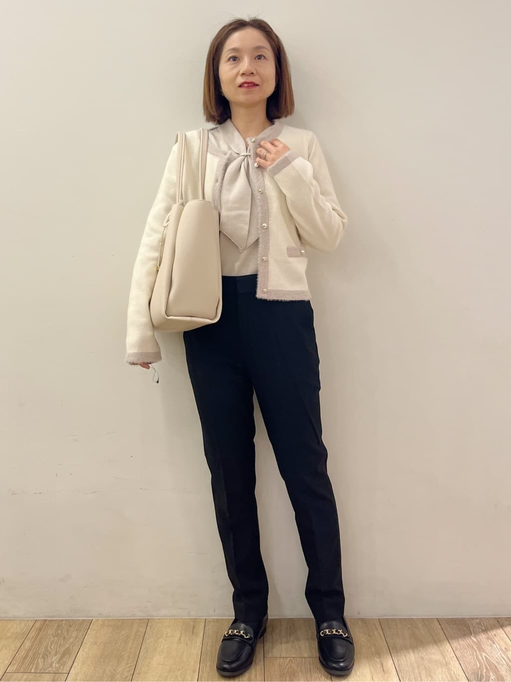 kcさんの「OPAQUE.CLIP｜ウォームストレッチテーパードパンツ【洗濯機OK／防シワ／吸湿発熱】《XS～3L》」を使ったコーディネート