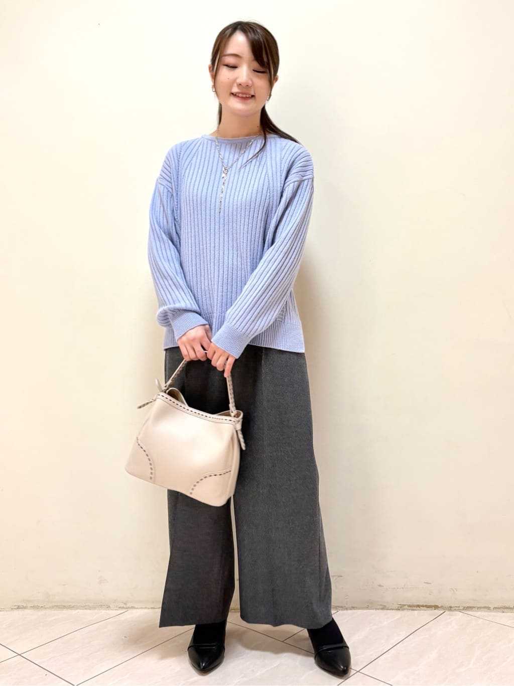 mikiさんの「Reflect｜【ゆったり着られる◎】ワイドリブニットプルオーバー」を使ったコーディネート