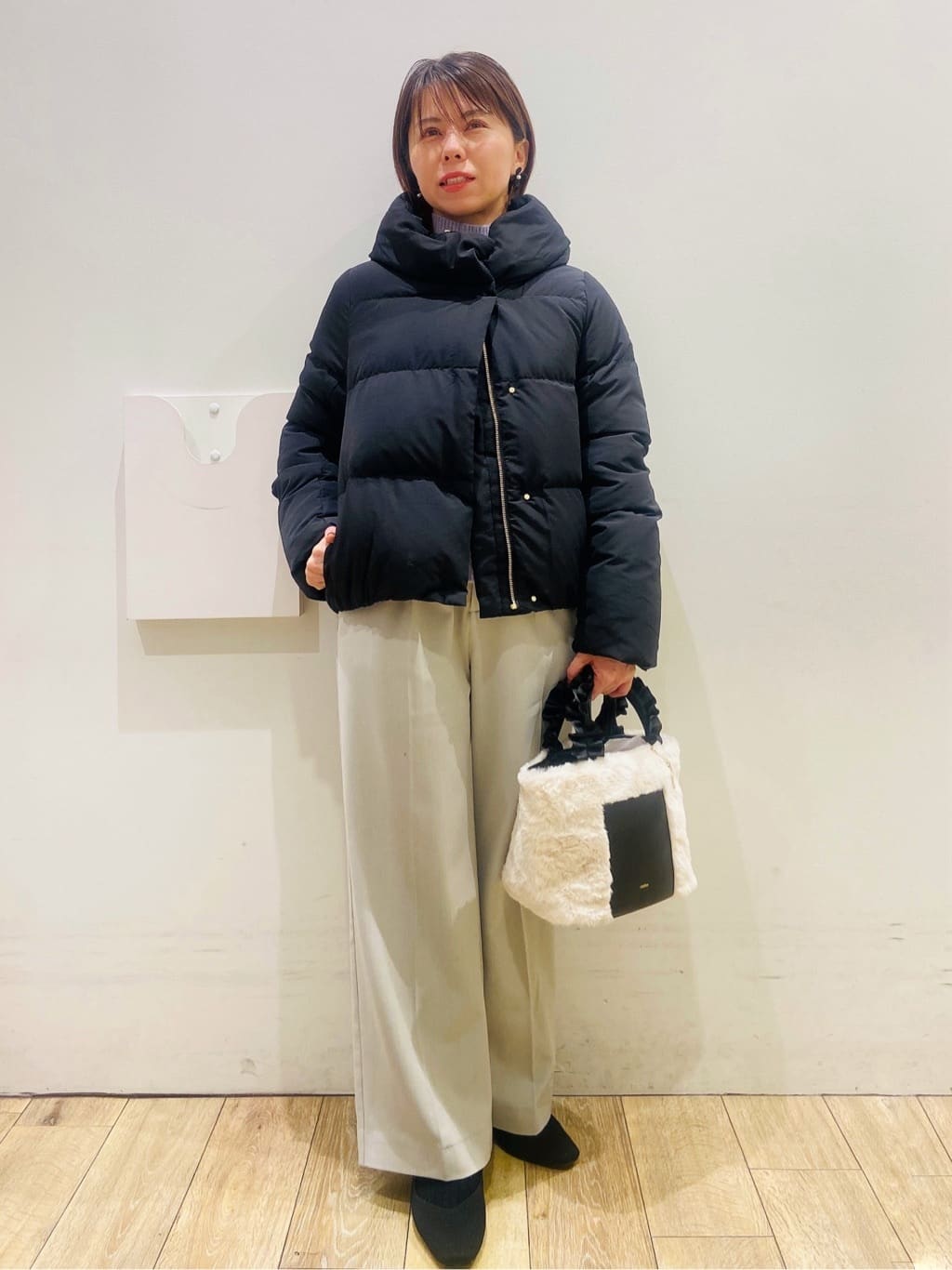 YUKOさんの「index｜選べる2丈 ハイネックカラーミックスラメニット【洗濯機OK】」を使ったコーディネート