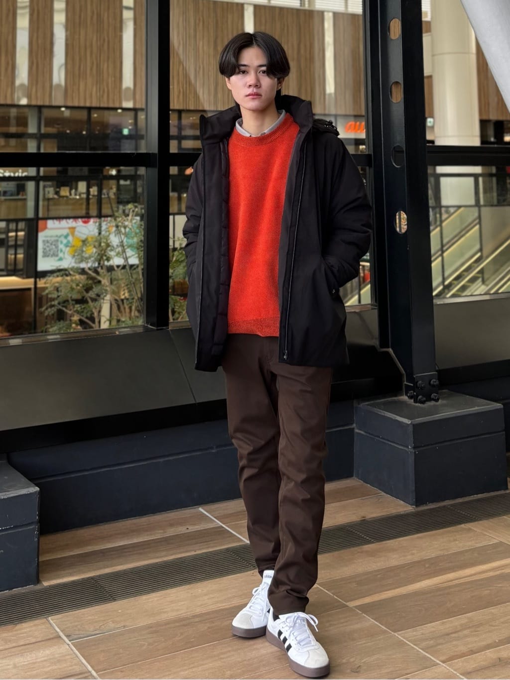 うらしーさんの「THE SHOP TK｜【軽くて、暖かい】SORONA／ソロナ 中綿ブルゾン 防風/軽量/洗濯機OK/フード脱着可」を使ったコーディネート
