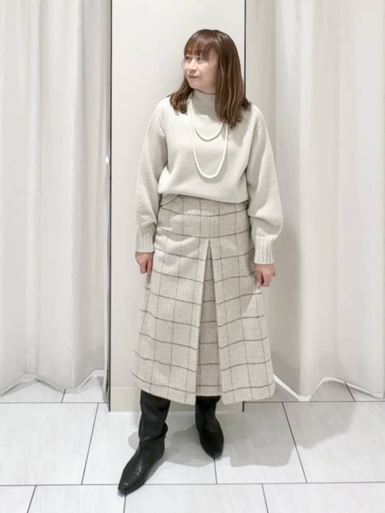 ʏᴜᴋɪᴋᴏさんの「UNTITLED｜【洗える】スポンディッシュ ボトルネックニット」を使ったコーディネート