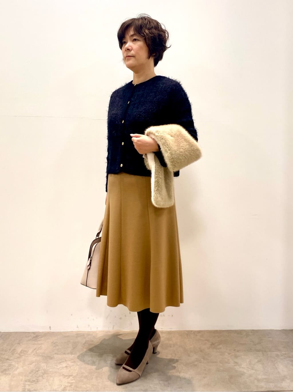oharaさんの「Reflect｜【お食事会やお出かけに◎】ふんわりジャカード編みカーディガン」を使ったコーディネート