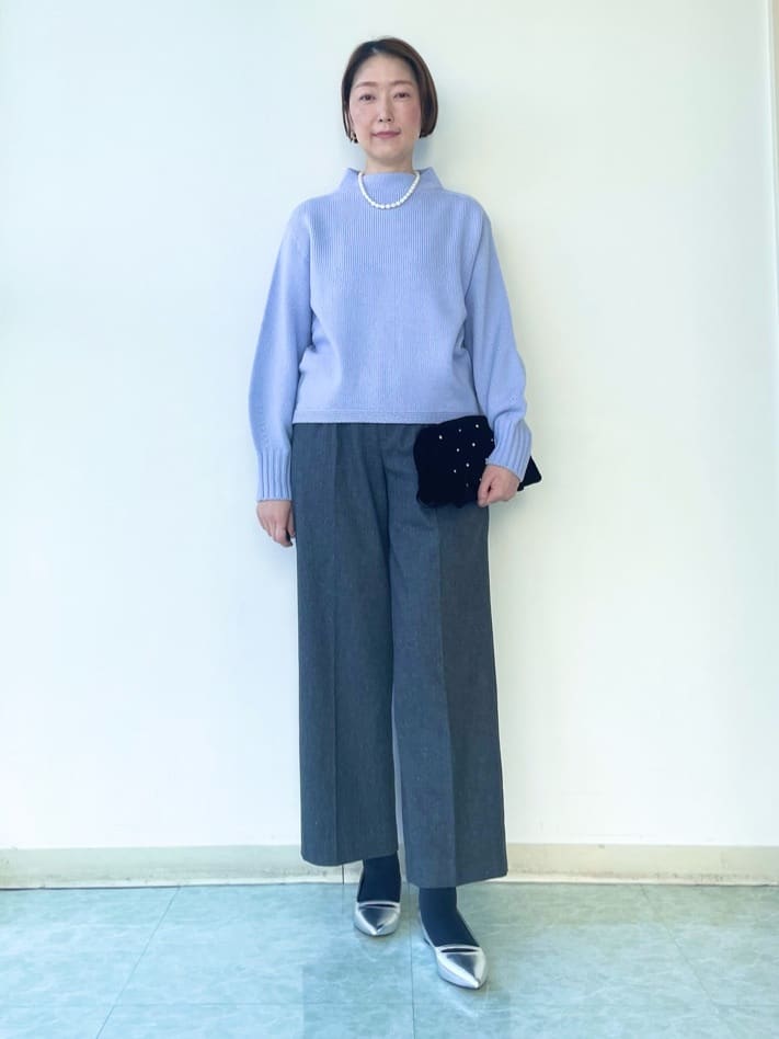 aliceさんの「UNTITLED｜【洗える】スポンディッシュ ボトルネックニット」を使ったコーディネート