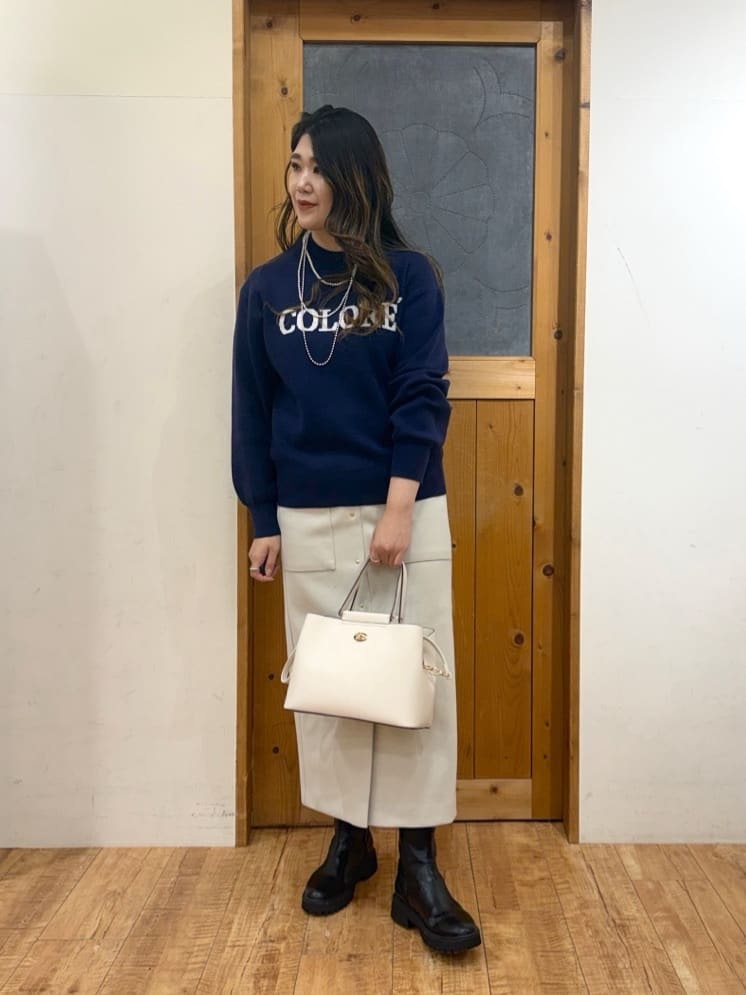Ayana.さんの「SHOO･LA･RUE｜【洗濯機可/S-LL】もちもちタッチ スウェットライクロゴニット」を使ったコーディネート