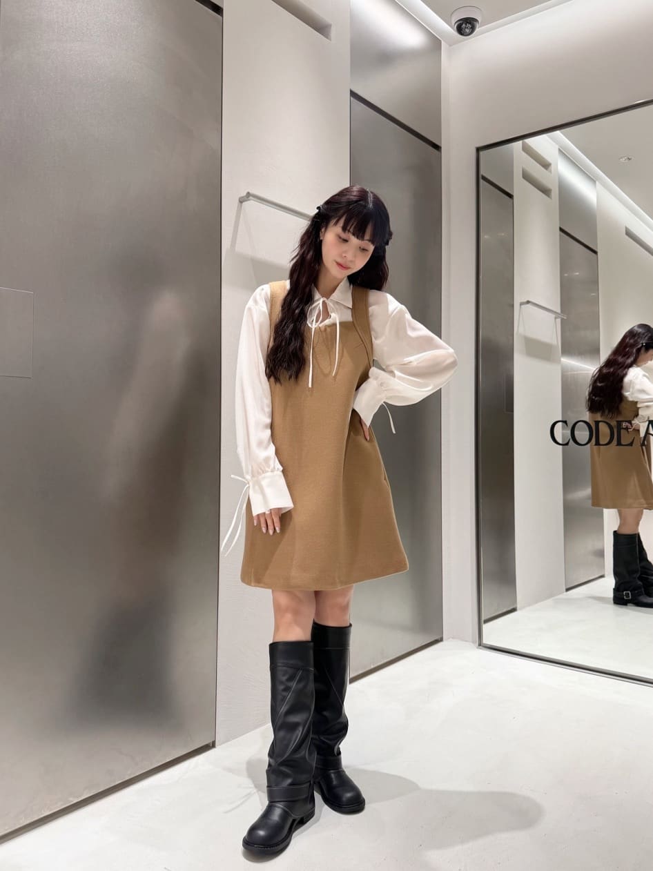 kanamiさんの「CODE A｜wool mini dress」を使ったコーディネート