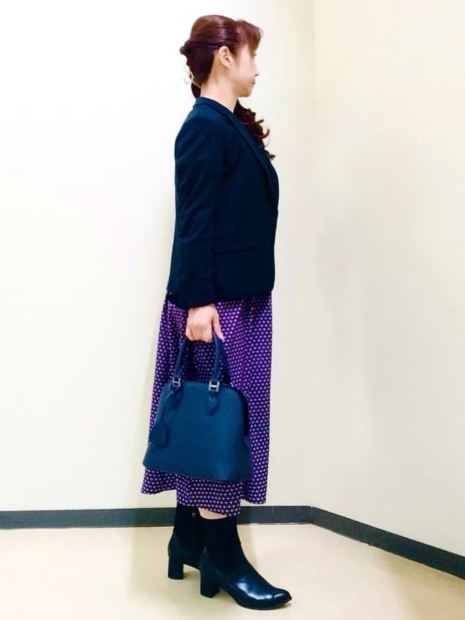花さんの「Reflect｜【通勤/お出かけ◎】ジオメプリントクラシカルワンピース」を使ったコーディネート