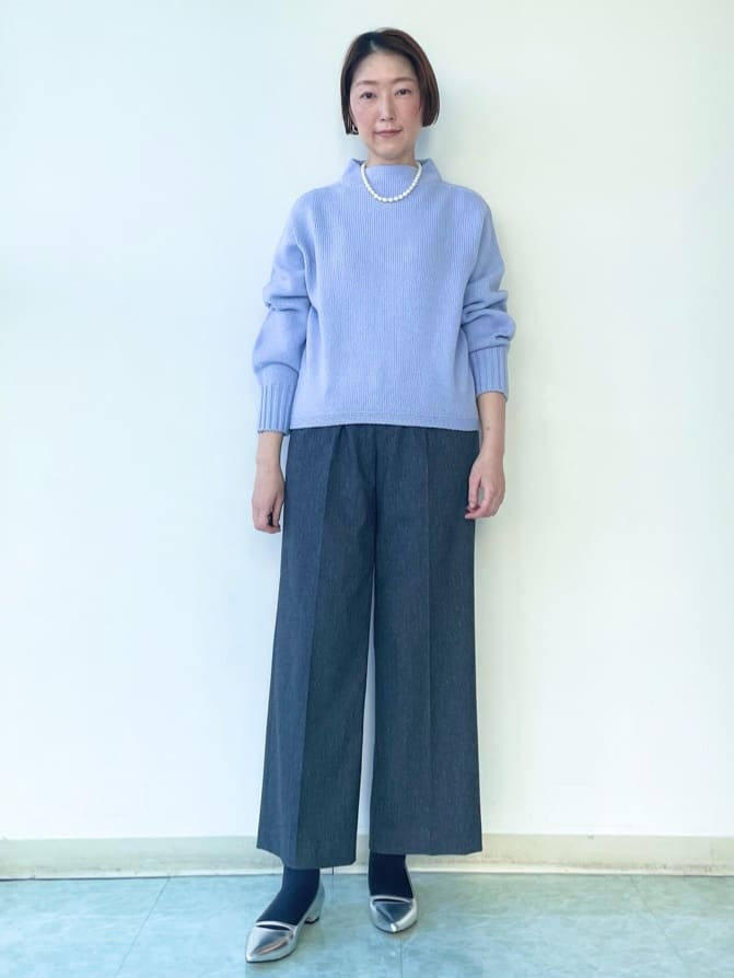aliceさんの「UNTITLED｜【洗える】スポンディッシュ ボトルネックニット」を使ったコーディネート
