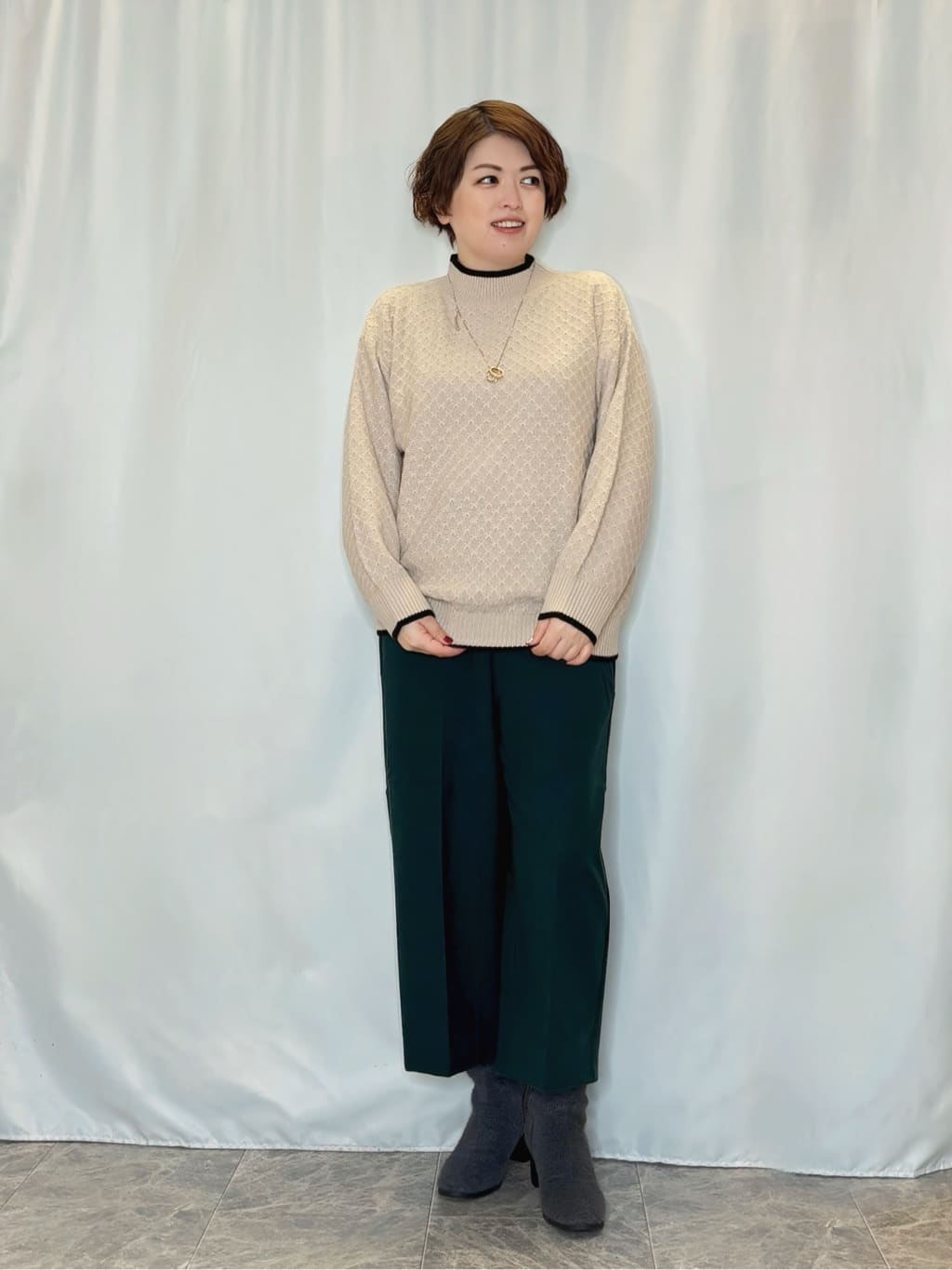 たみさんの「SHOO･LA･RUE｜【洗濯機可/S-LL】きちんと見えする あったか裏起毛ガウチョパンツ」を使ったコーディネート