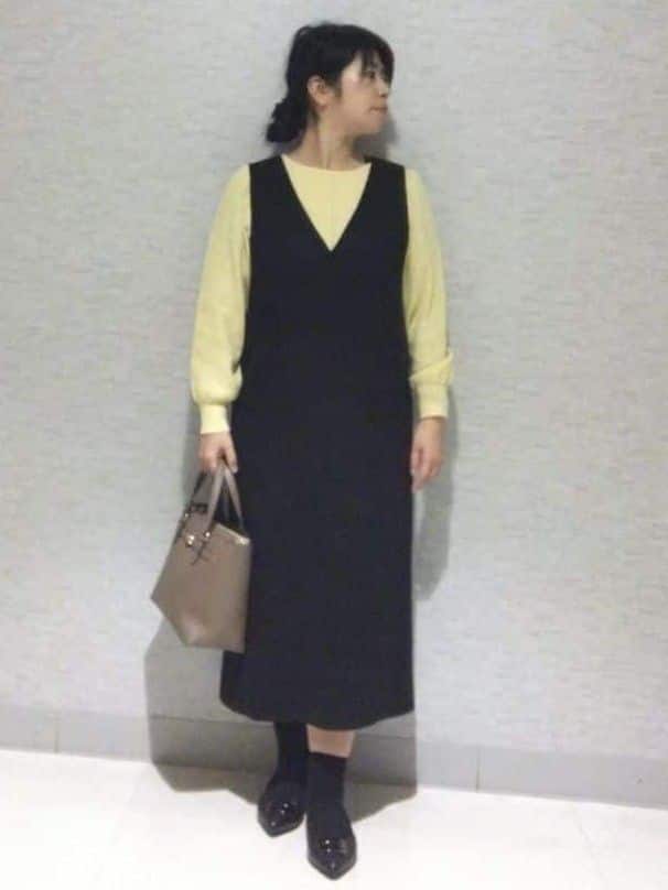 sakoさんの「Reflect｜【選べる8色／スカートにもパンツにも◎】ウール混ボートネックニット」を使ったコーディネート