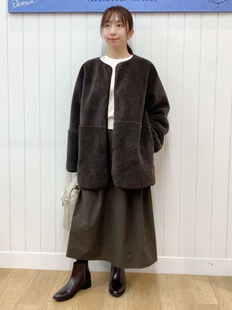 yoshiさんの「Dessin｜【2WAY】フェイクムートンコート」を使ったコーディネート