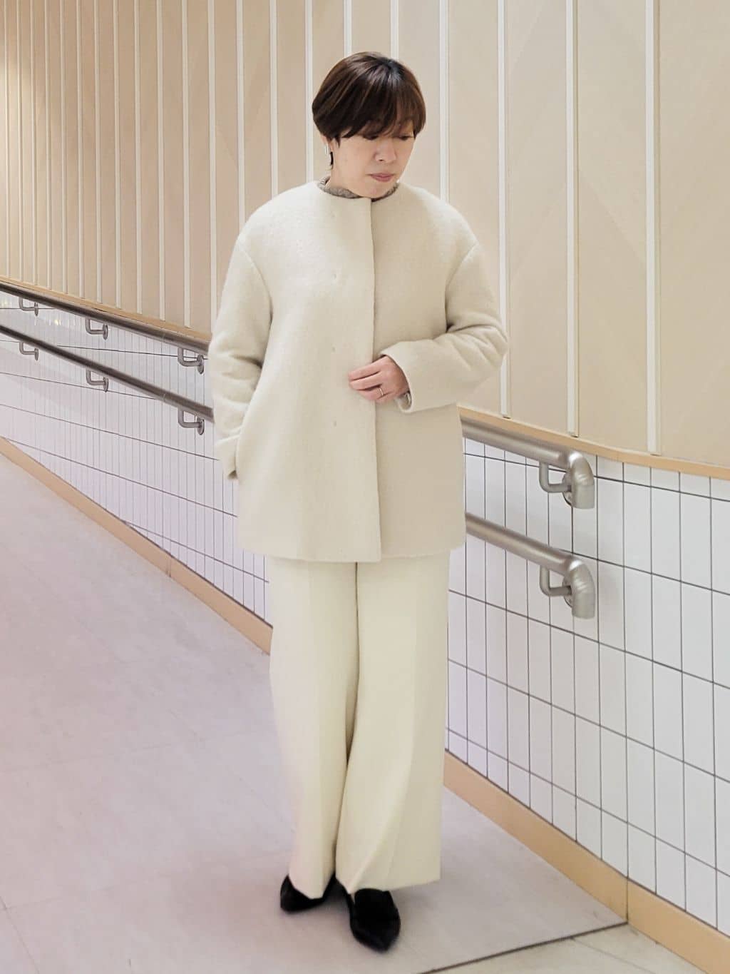 tomoさんの「COUP DE CHANCE｜【手洗い可／日本製】ケーブルニット」を使ったコーディネート