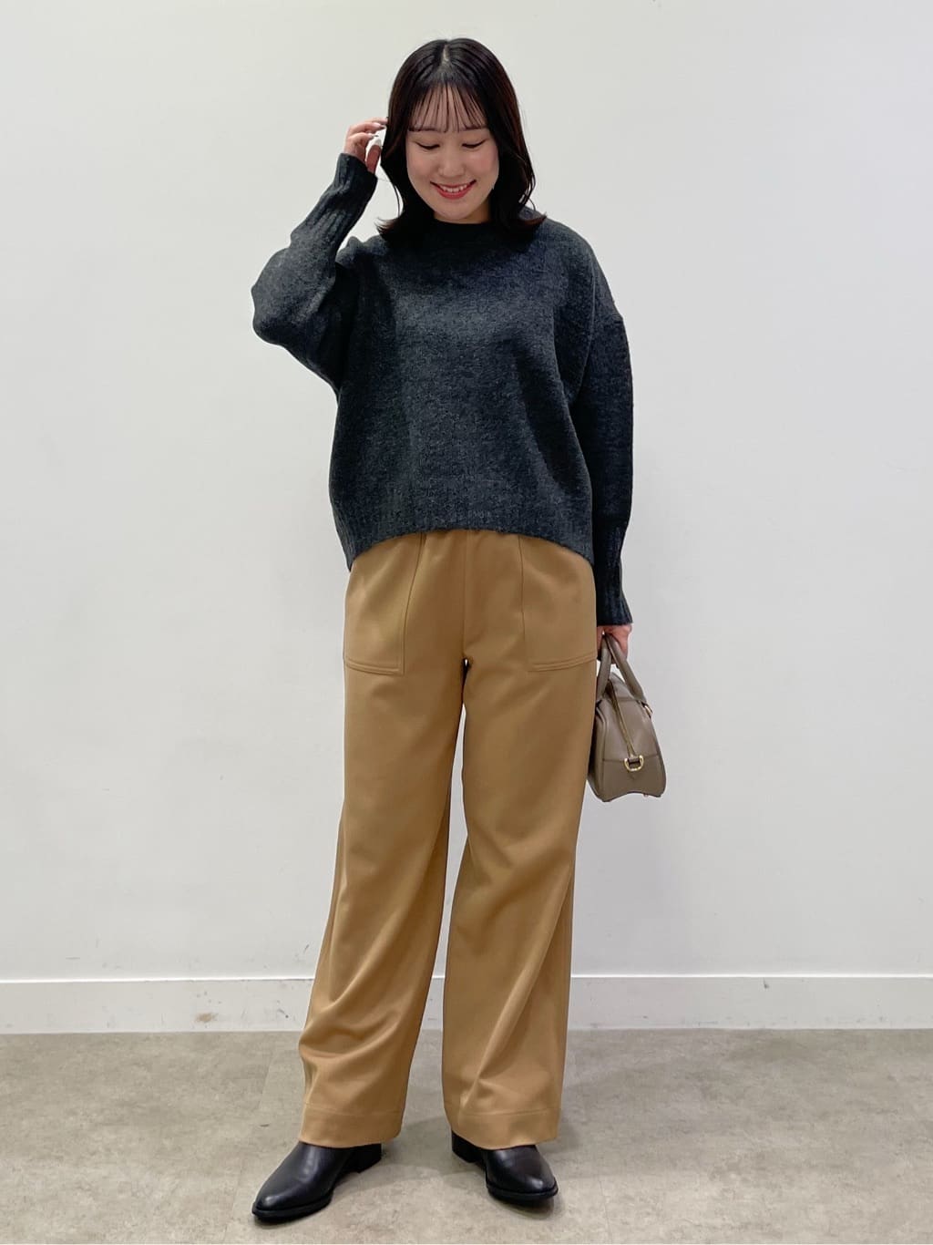 yukariさんの「Dessin｜【洗える】クルーネックワイドニット」を使ったコーディネート