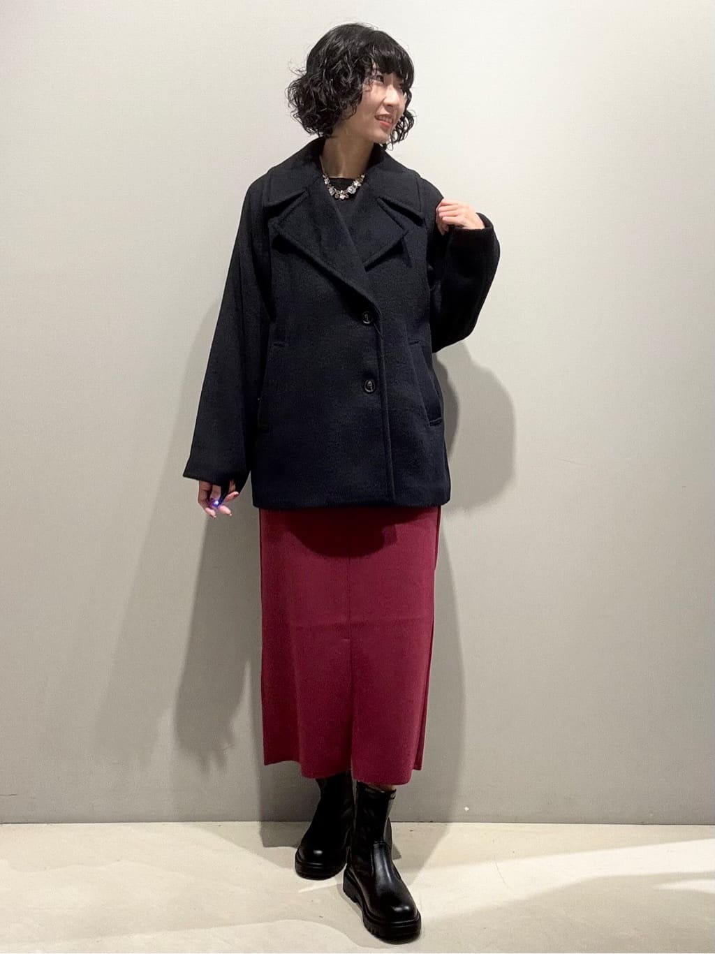 naoさんの「OPAQUE.CLIP｜カシミヤブレンドウールミドルピーコート」を使ったコーディネート