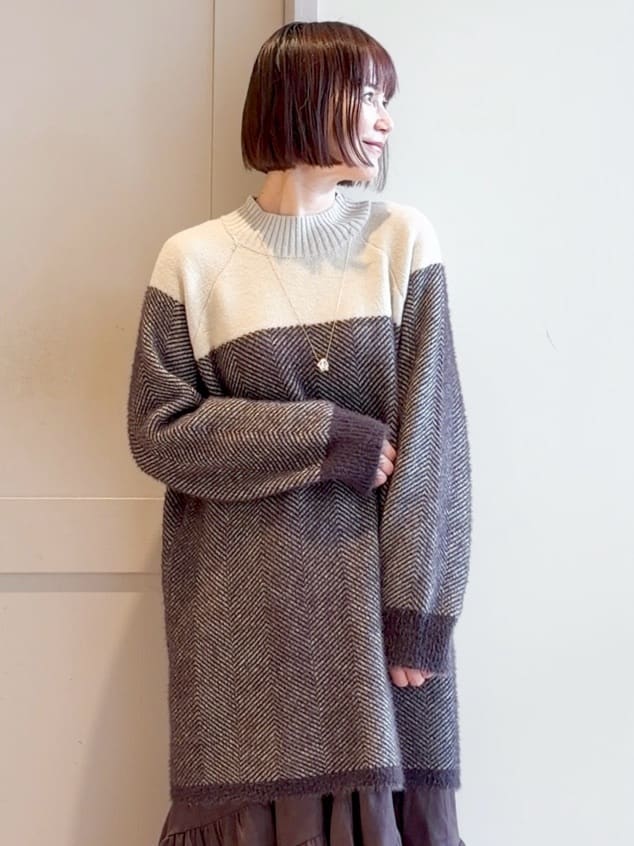 yamakoさんの「grove｜ヘリンボーンジャカードチュニック」を使ったコーディネート