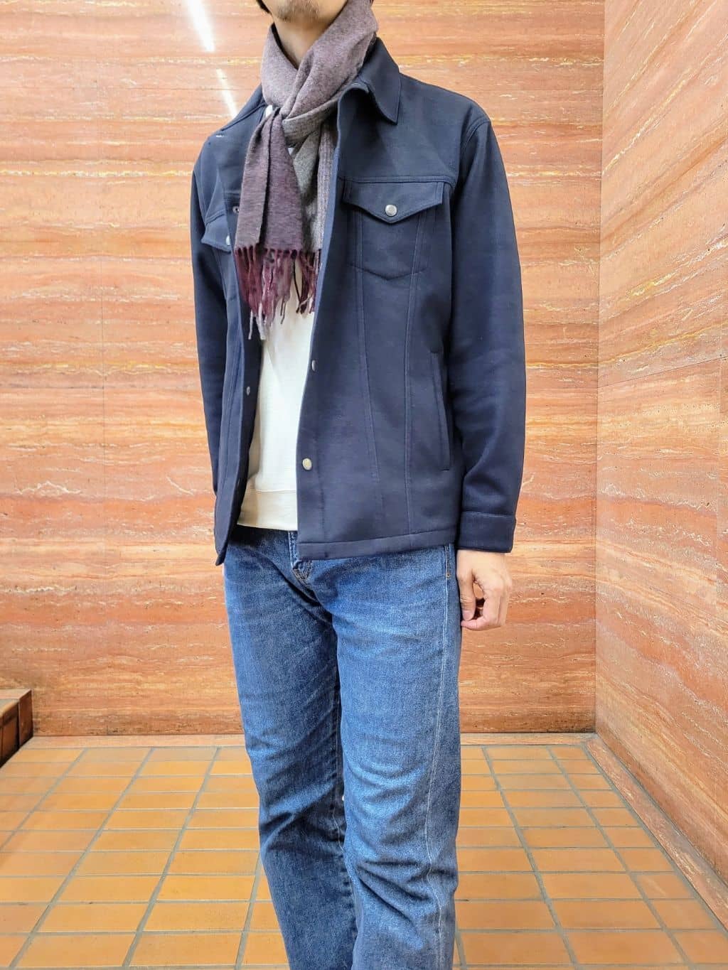 piroyaさんの「TAKEO KIKUCHI｜【洗えるウールカシミヤ】グラデーションマフラー」を使ったコーディネート